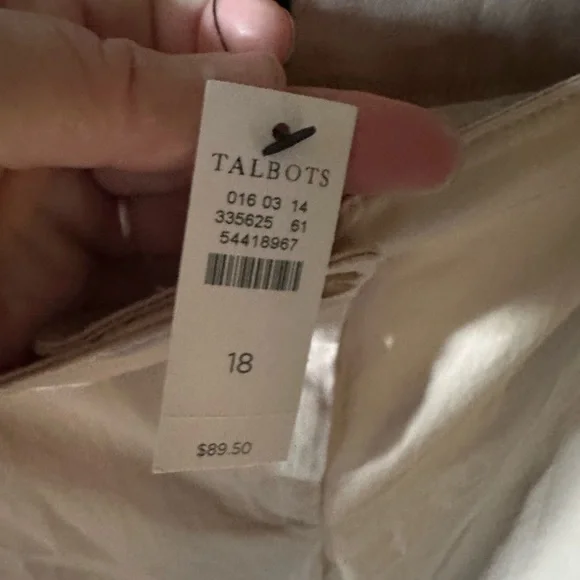 Talbots women’s size 18 Tan The Perfect Chino. Classic cotton straight leg NWT - Picture 7 of 7